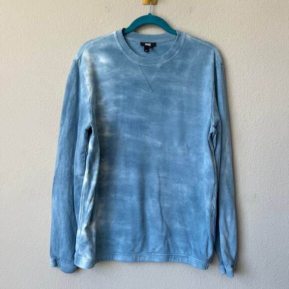 PAIGE Jaxton Crew Neck Pullover Sweatshirt in Misty Sky Size M - Picture 2 of 6